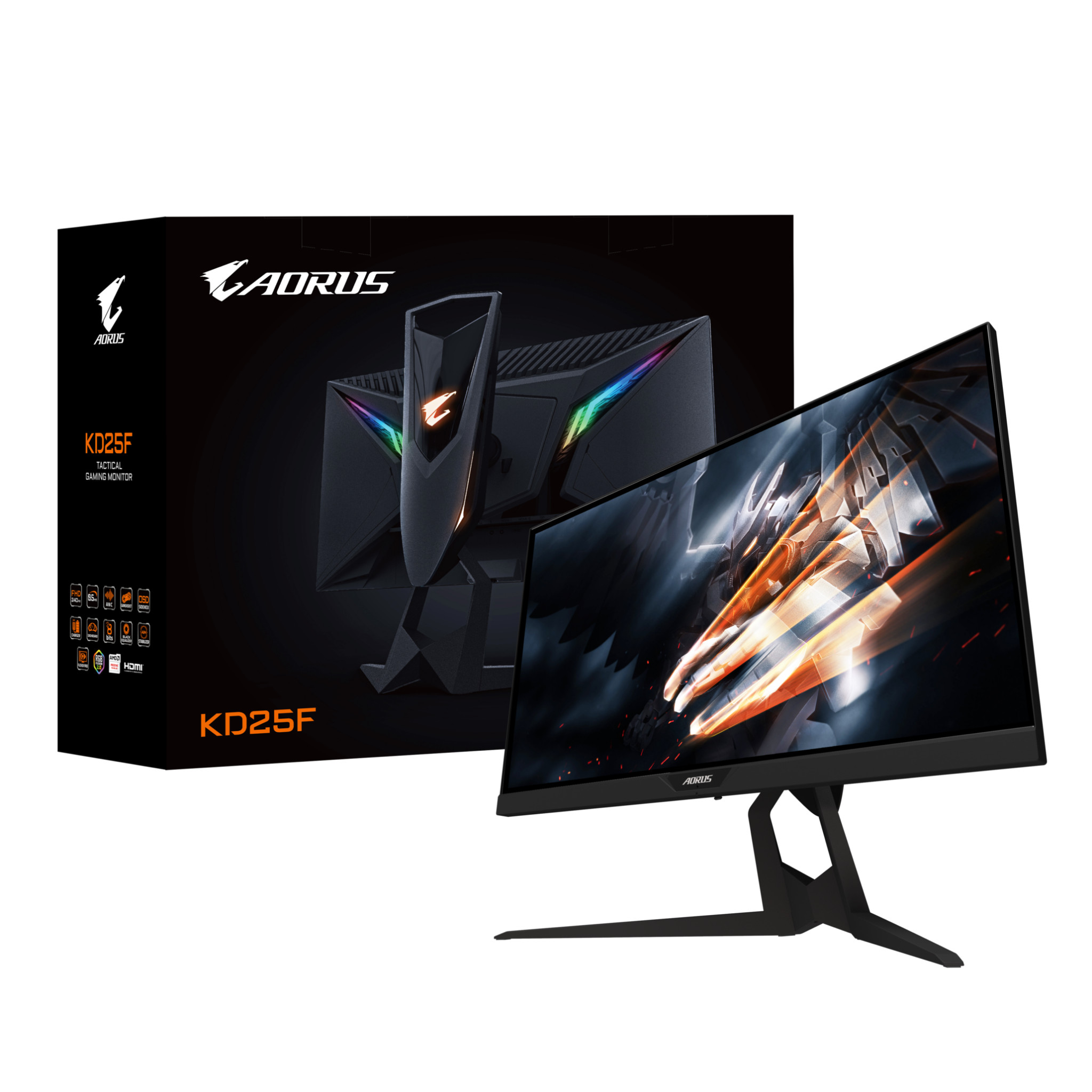 Màn hình Gigabyte AORUS KD25F Gaming 24.5” Full HD 240Hz 0.5ms WLED/TN - Hàng Chính Hãng