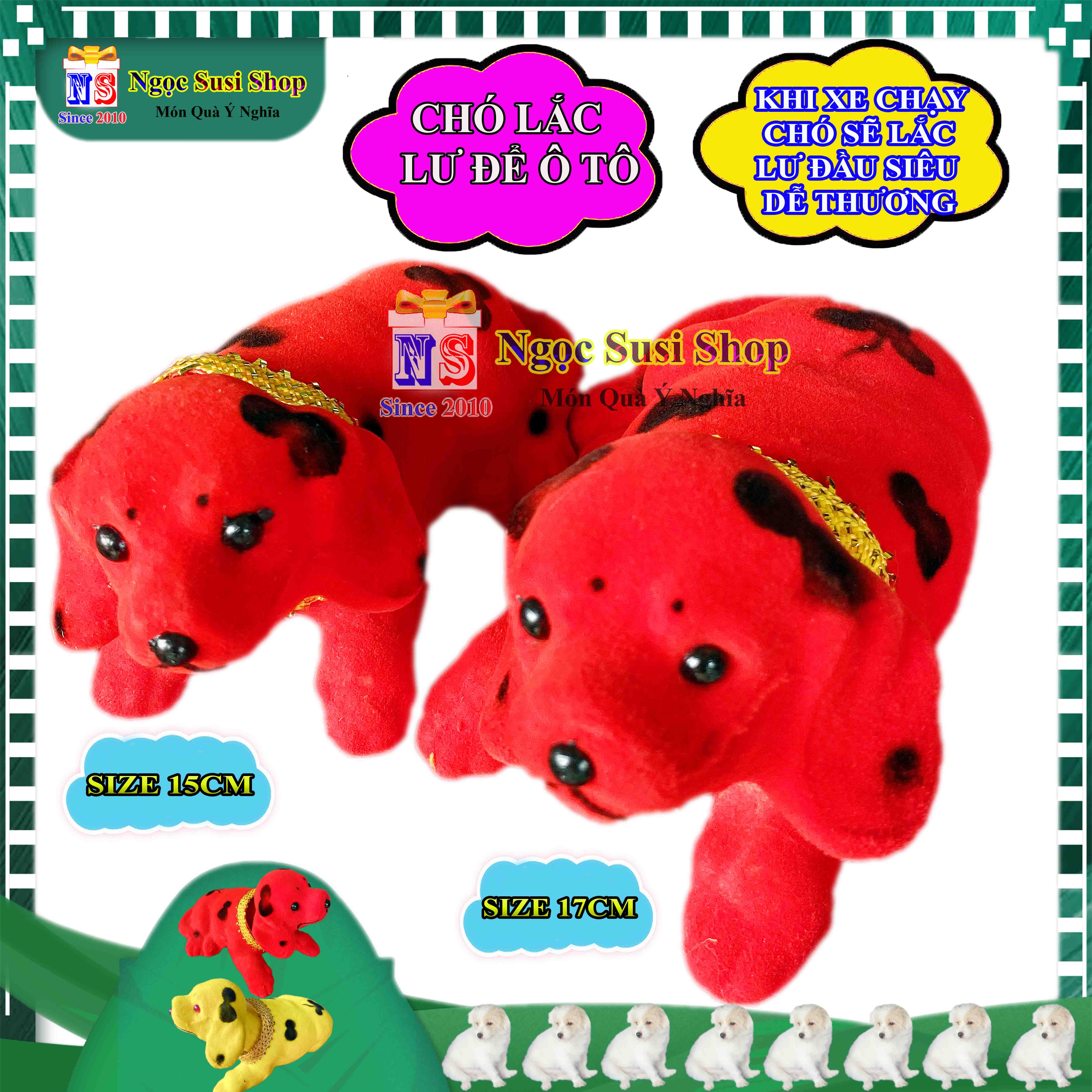 COMBO 3 CON CHÓ ĐỂ XE Ô TÔ XE HƠI ĐỂ TAPLO XE LẮC LƯ ĐẦU KHI XE CHẠY - CON CHÓ ĐÓM LẮC LƯ ĐỂ Ô TÔ