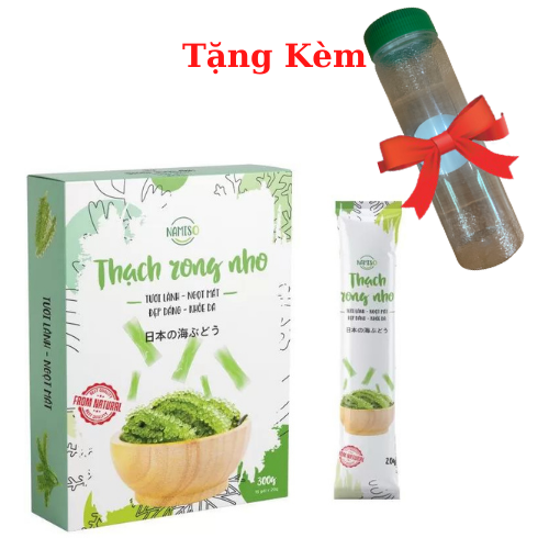 Thạch Rong Nho Namiso – Hộp 300g (15 gói), Tặng Kèm Bình Uống Nước