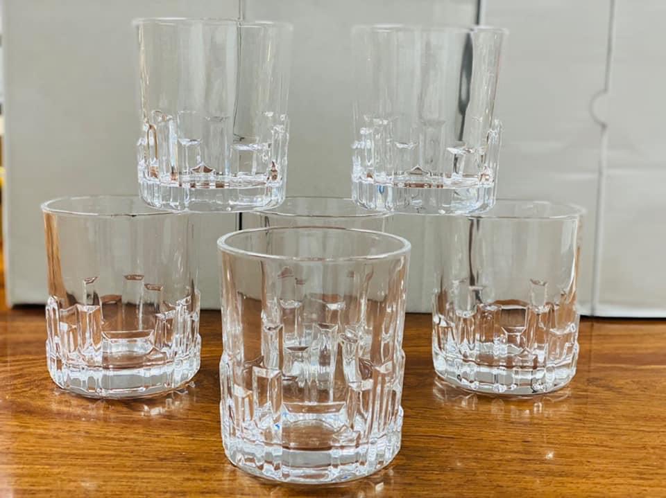Bộ 6 coocs thủy tinh uống nước vân dọc