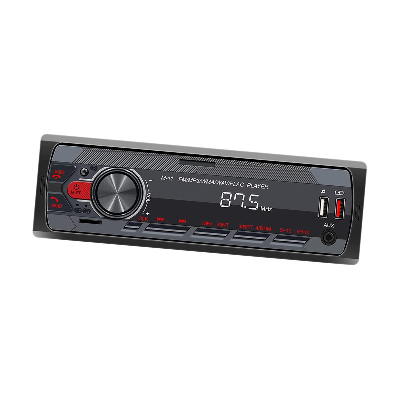 Bluetooth Car Stereo Audio, Audio Systems Subwoofer Output Shockproof Wireless Remote Control Bluetooth Audio Multimedia AM/FM Radio Receiver