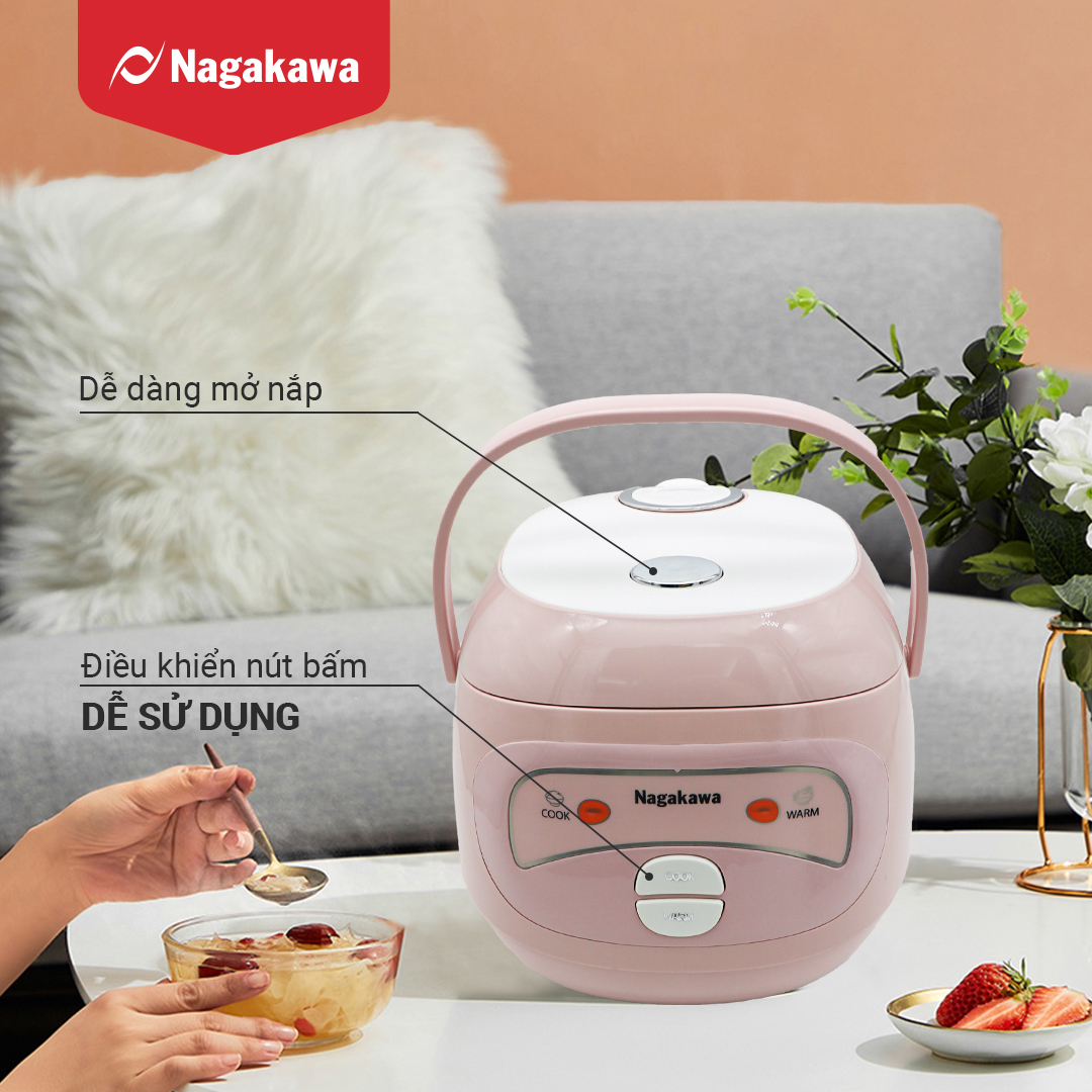 Nồi Cơm Điện Mini Nagakawa NAG0134 (400W-1 Lít) - Hàng Chính Hãng