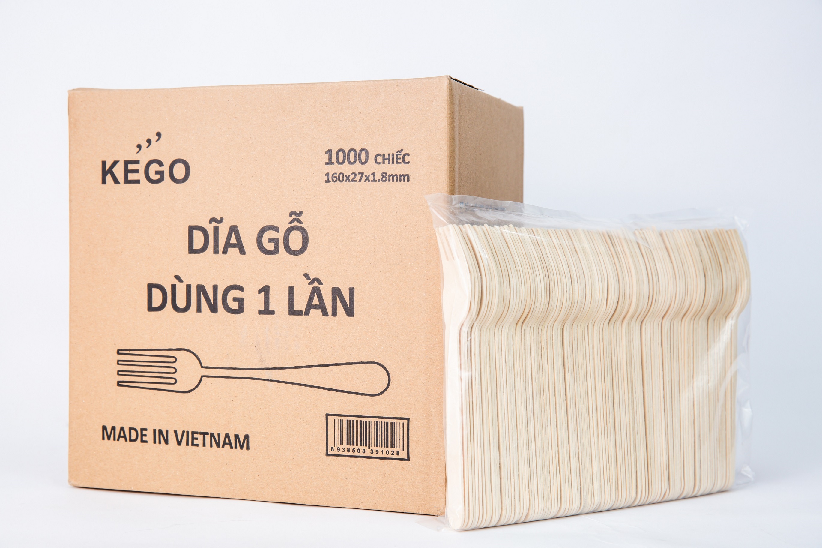 Nĩa (Dĩa) Gỗ 16cm -Túi 20 Nĩa Gỗ - KEGO| Sản xuất tại Việt Nam| 100% phân hủy tự nhiên| An toàn và tiện lợi| Bảo vệ môi trường| Dùng nĩa (dĩa) gỗ cho picnic, party sinh nhật (Đồ dùng một lần)