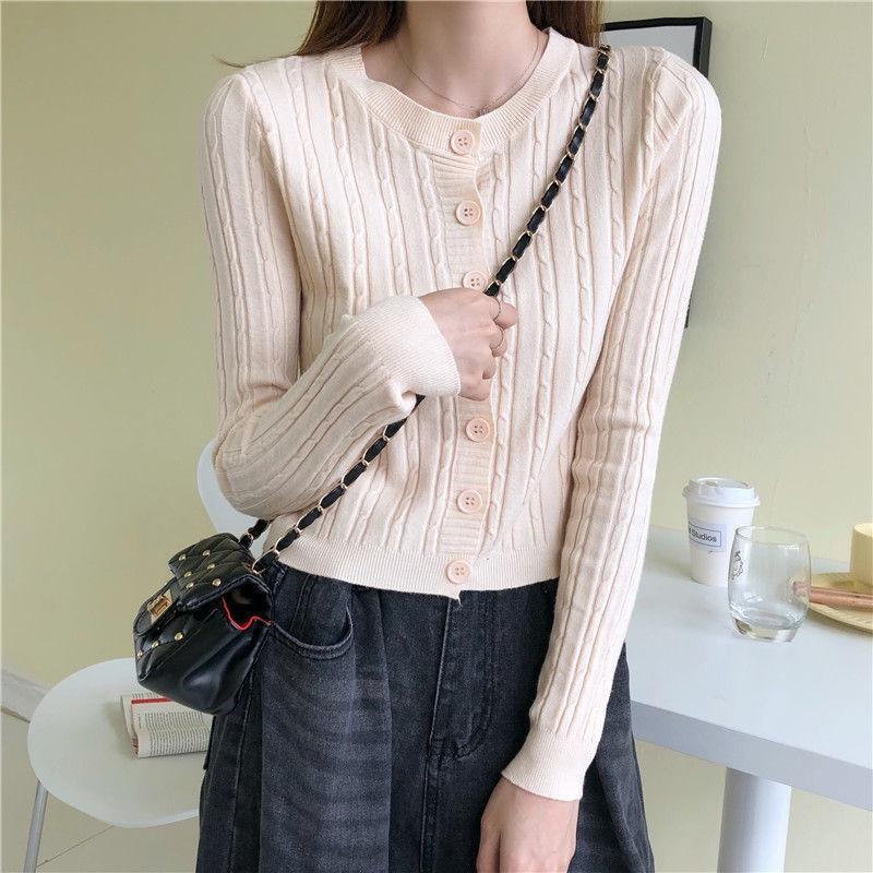 MS375 Áo len nữ vặn thừng cổ tròn