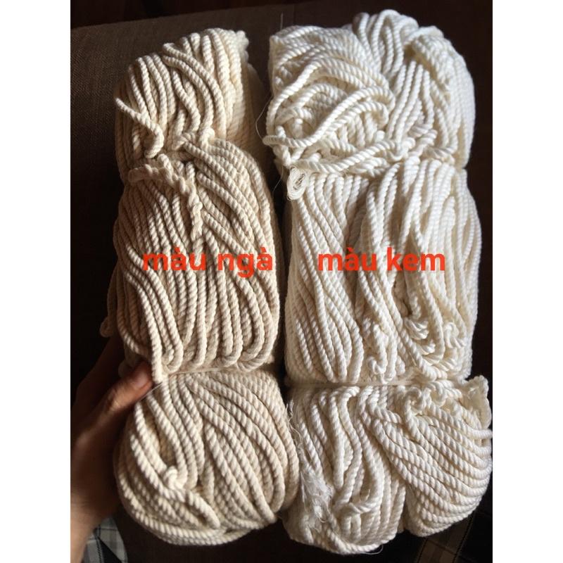 Dây thừng macrame se cotton, dây thừng trang trí (size 2MM,3MM,4MM,5MM,6MM,7MM,8MM,10MM)