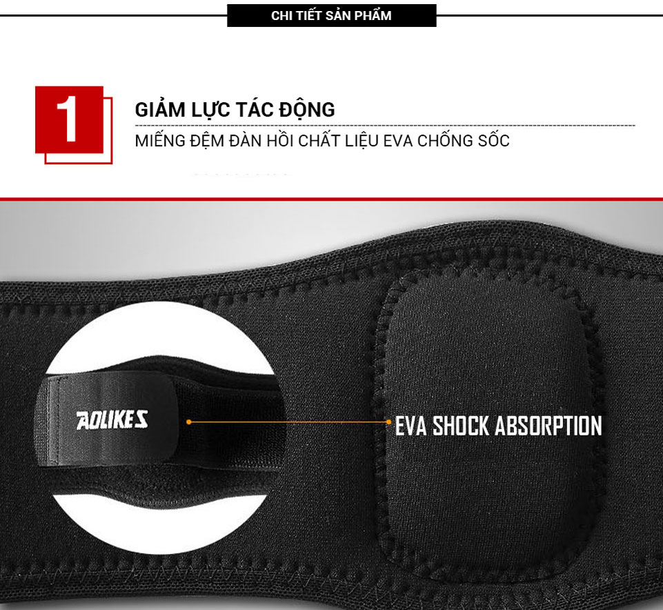 Đai bó cơ khuỷu tay AOLIKES 7947 hỗ trợ khi chơi quần vợt, gym sport elbow support