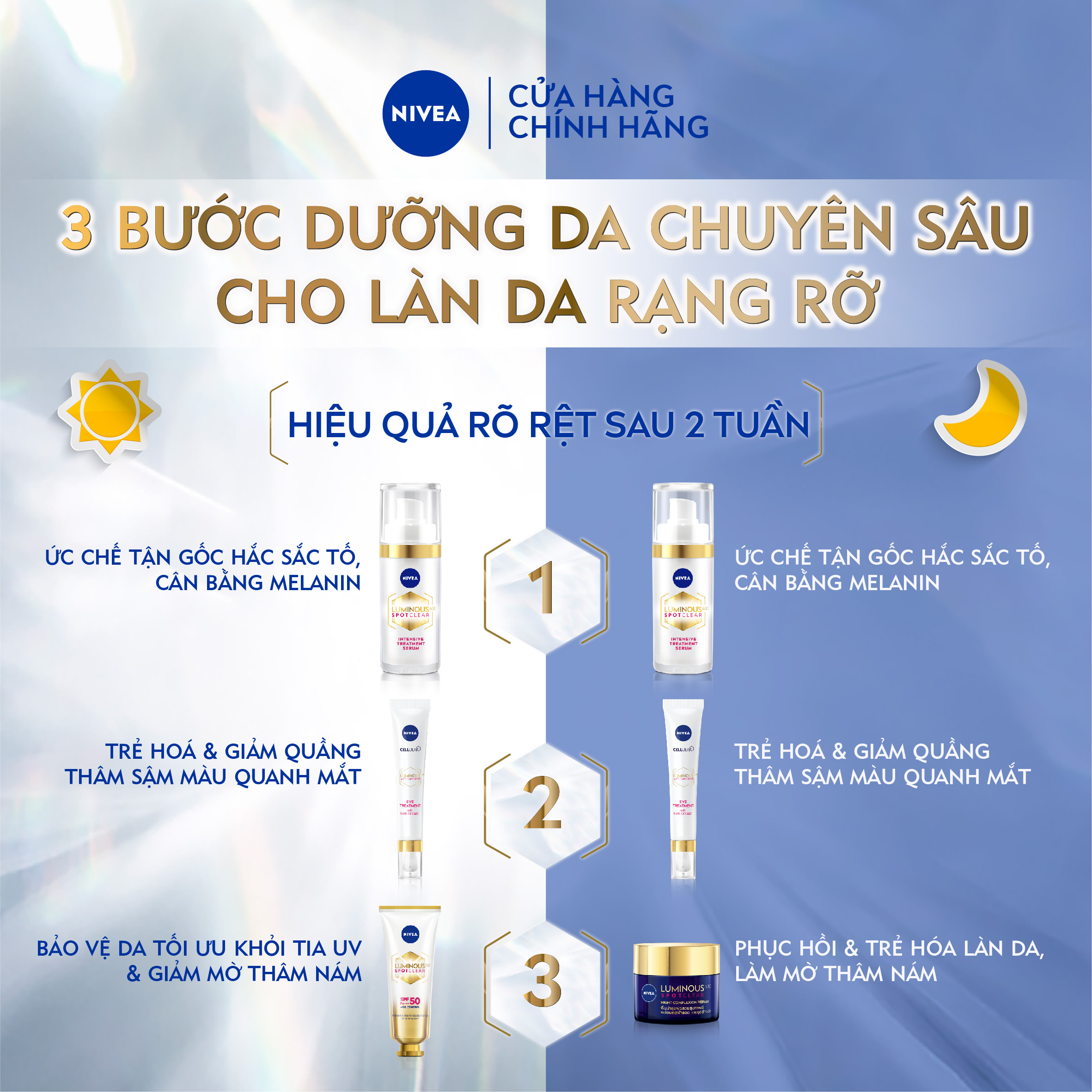 Kem Chống Nắng Dưỡng Da NIVEA LUMINOUS 630 Giúp Làm Mờ Đốm Nâu | Ngăn Ngừa Thâm Nám SPF50 PA+++ - 89581