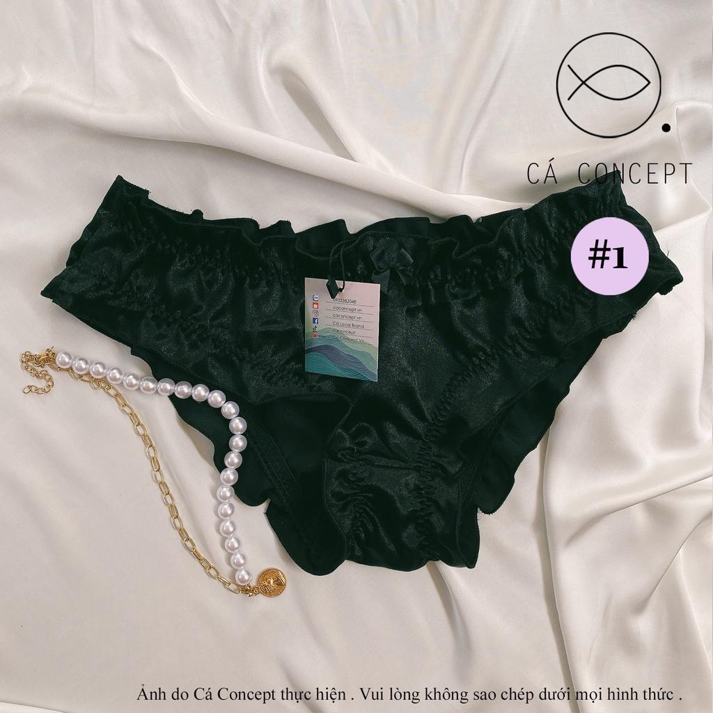 Set bra dún ren đen nữ có mút không gọng CÁ CONCEPT đồ lót thiết kế bralette vải phi lụa đủ size