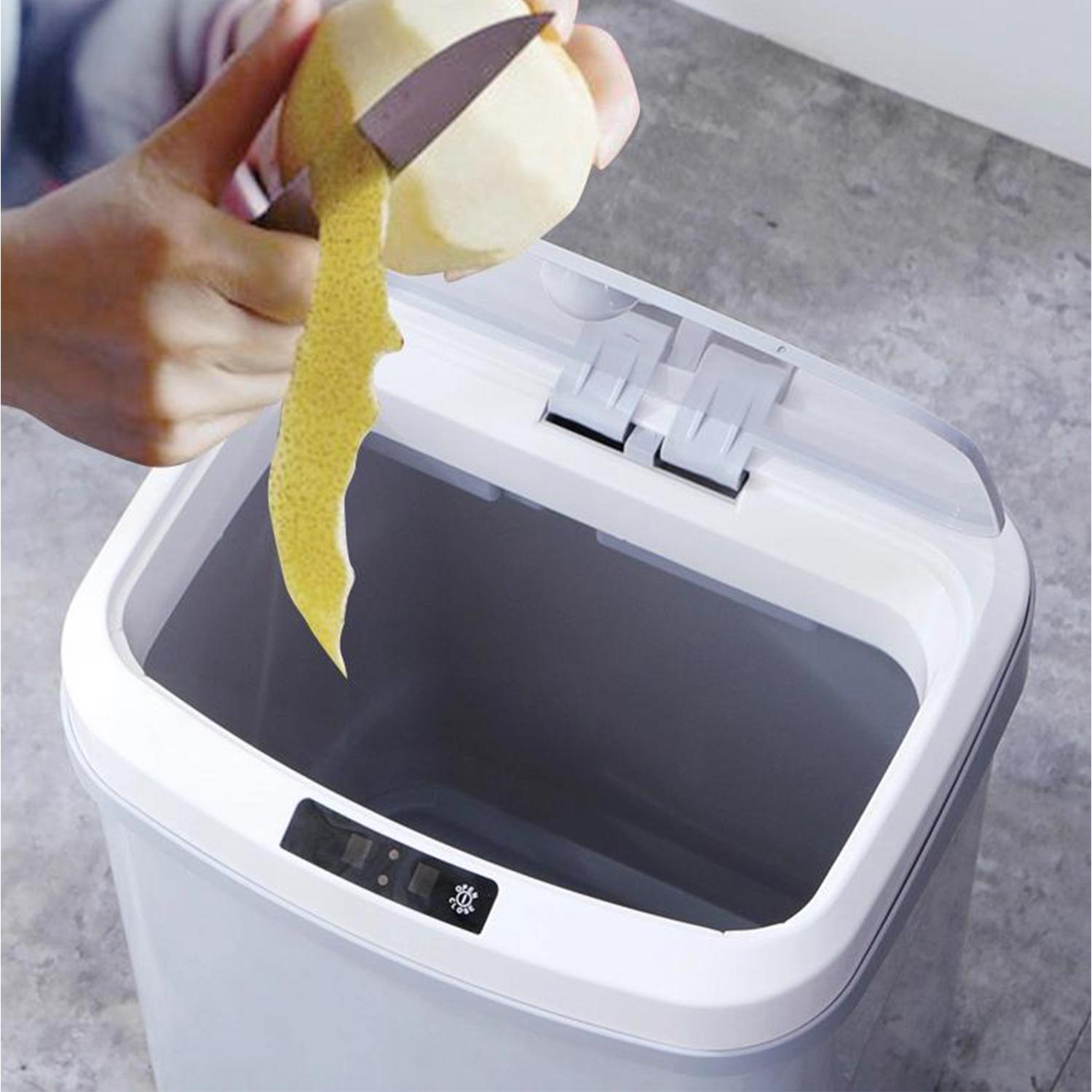 Thùng rác cảm ứng bằng hồng ngoại không cần chạm, có nắp cho phòng khách, phòng ngủ, phòng tắm, văn phòng
