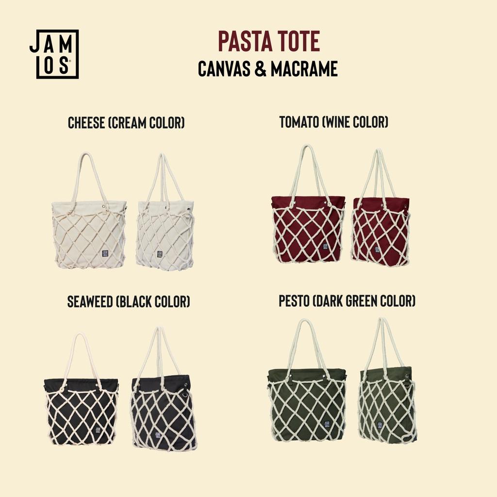 Túi tote thời trang vải canvas phối dây macrame thủ công PASTA TOTE JAMLOS