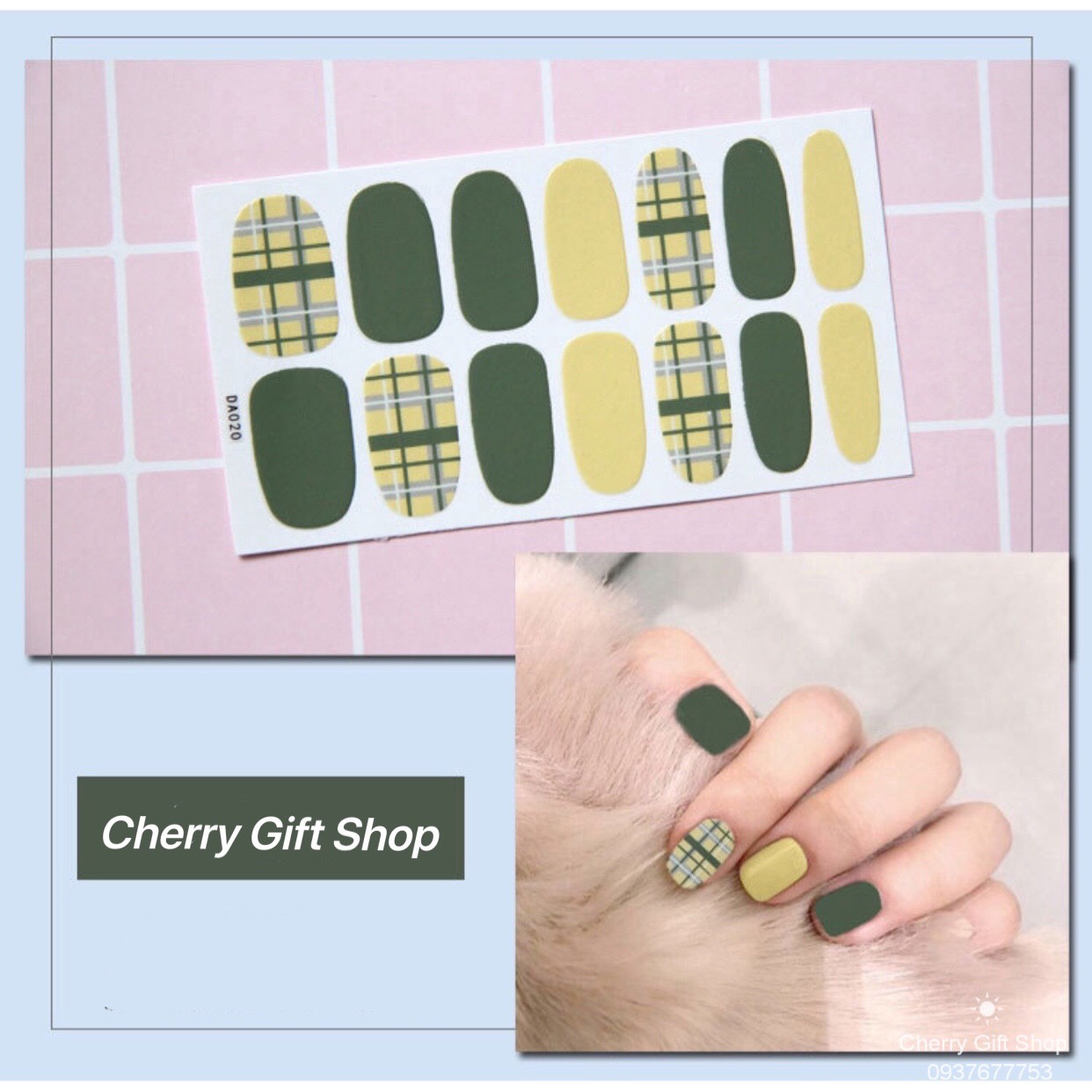 Bộ Dán Móng Tay Nail Sticker Gồm 14 Móng - Không Thấm Nước Có Độ Đàn Hồi Tốt