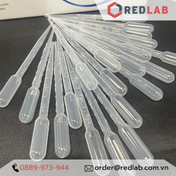 Pipet pasteur nhựa 3ml Biologix - Mỹ, ống hút nhỏ giọt / có chia vạch, hộp 500 ống