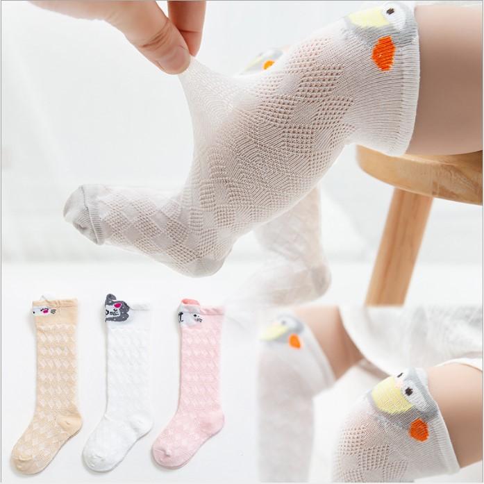 Vớ Lưới Dài Trẻ Em từ 0-1 tuổi, Vớ lưới cho bé trai, bé gái Cotton Hàn Quốc Hoạt Hình Xinh Xắn, giữ ấm và bảo vệ bé