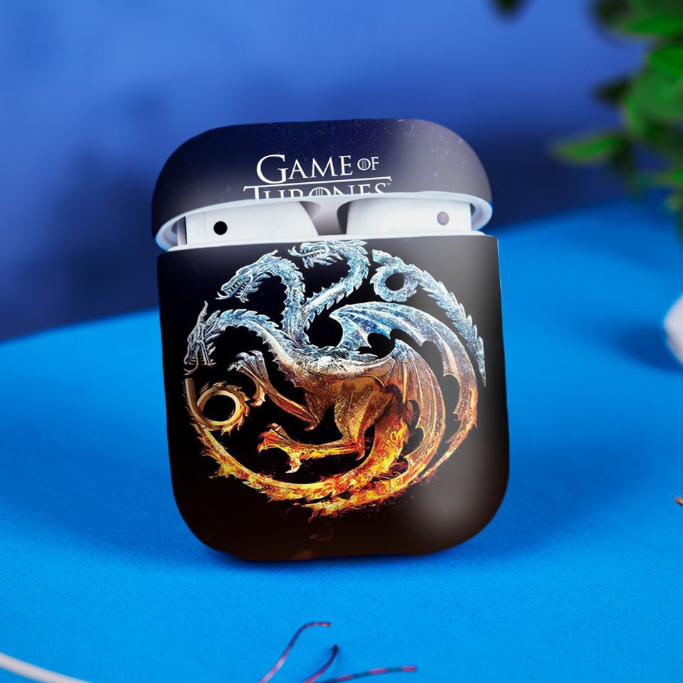 Miếng dán skin chống bẩn cho tai nghe AirPods in hình Game Of Throne - 001 (bản không dây 1 và 2)