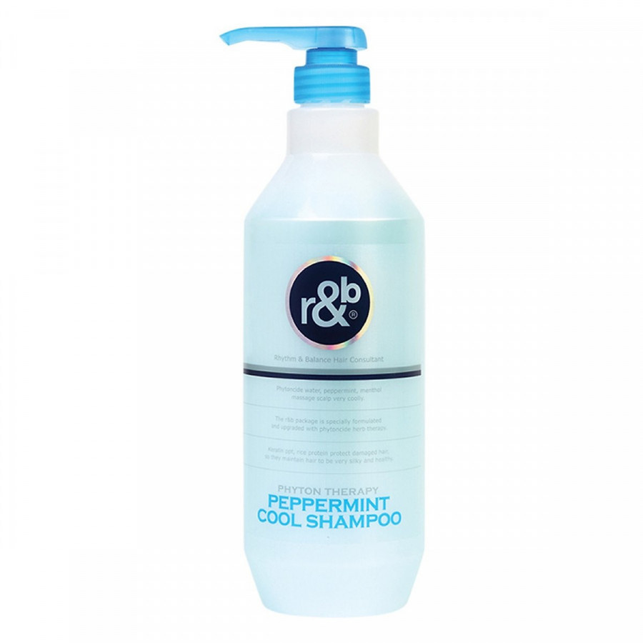 Combo Dầu gội bạc hà R&amp;B Peppermint 1000ml -  Nước dưỡng tóc dưỡng ẩm phục hồi tóc hư tổn R&amp;B Milk Keratin Balance 250ml