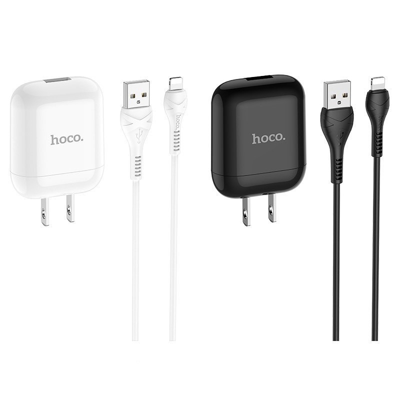 Bộ sạc nhanh 3.4A Hoco HK2 chân Lightning chuôi dẹt vật liệu chống cháy nổ cho iPhone/iPad ( 2 màu )- Hàng chính hãng