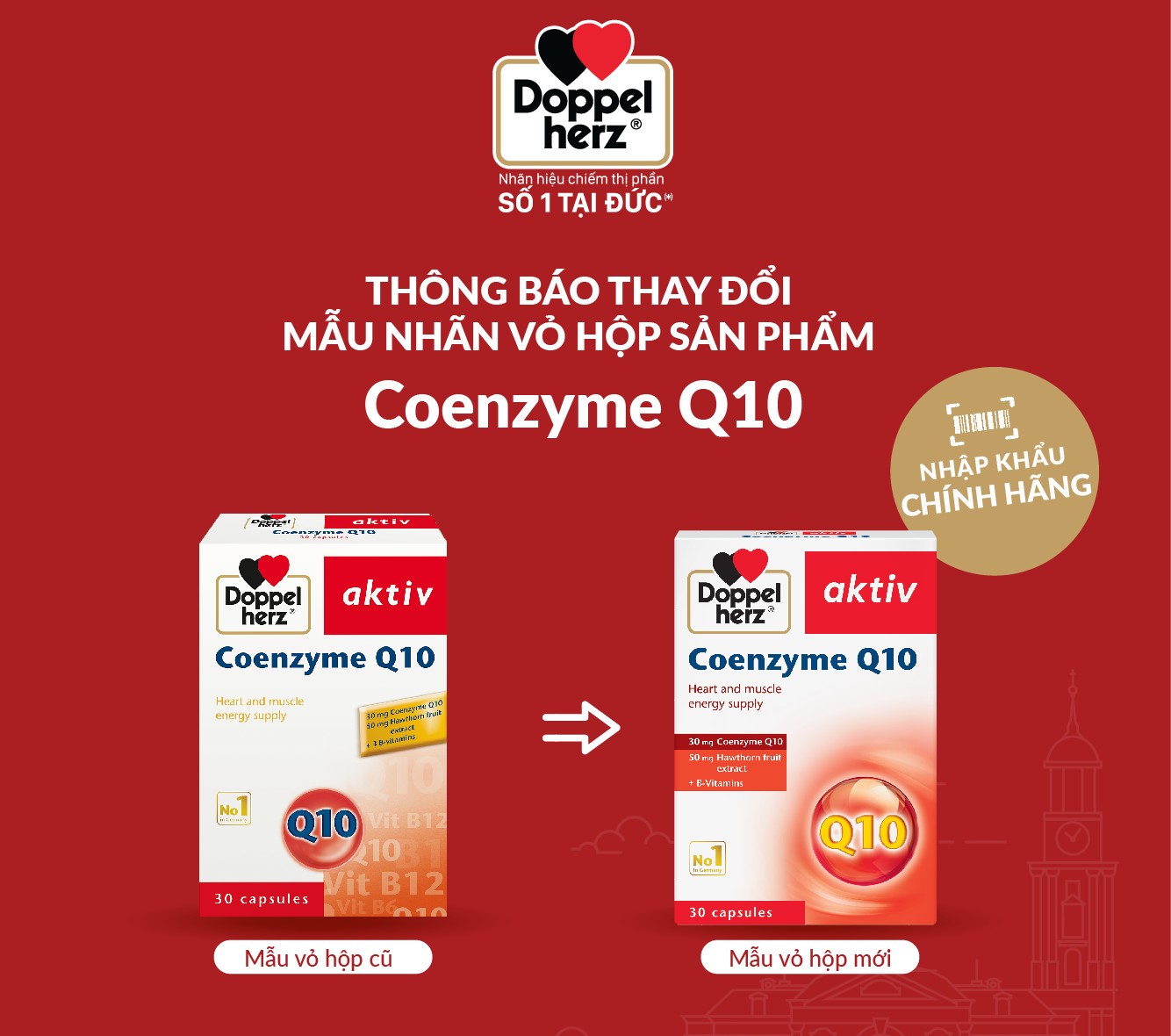 Bộ đôi bổ sung vitamin và khoáng chất tăng đề kháng và sức khỏe tim mạch Doppelherz A-Z Depot + Coenzyme Q10 (02 hộp 30 viên)