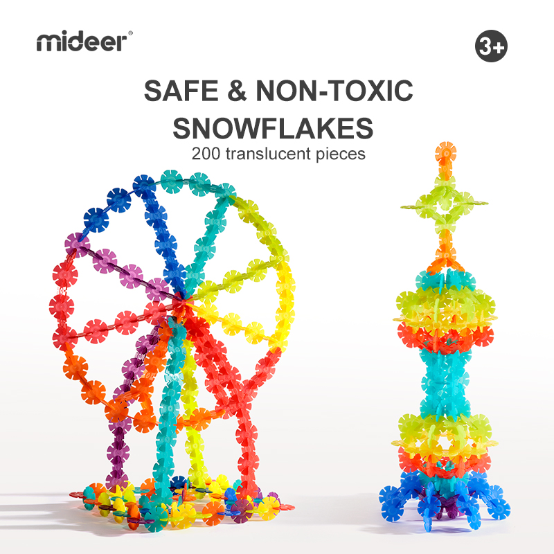 Đồ chơi lắp ghép hoa tuyết Mideer Snowflake Blocks MD1212 (200 chi tiết) - Dành cho các bé từ 3 tuổi