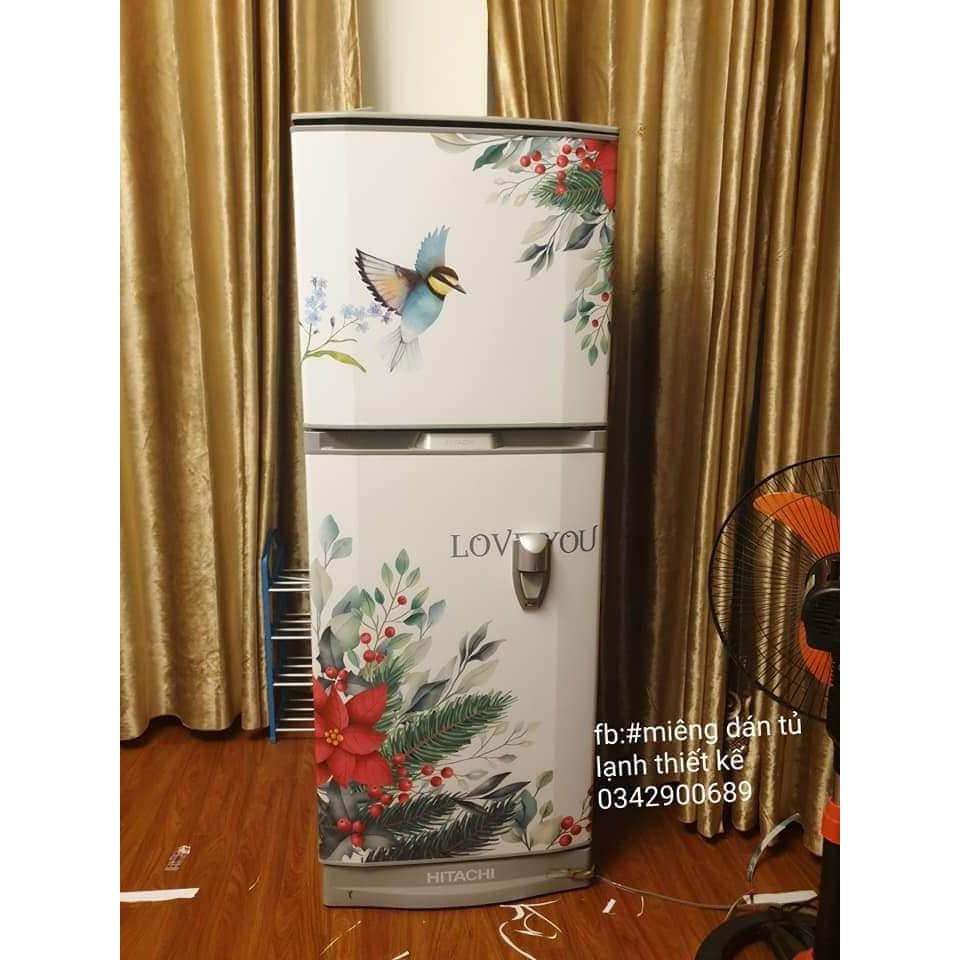 Miếng dán tủ lạnh decal 3D mẫu hoa sang chảnh