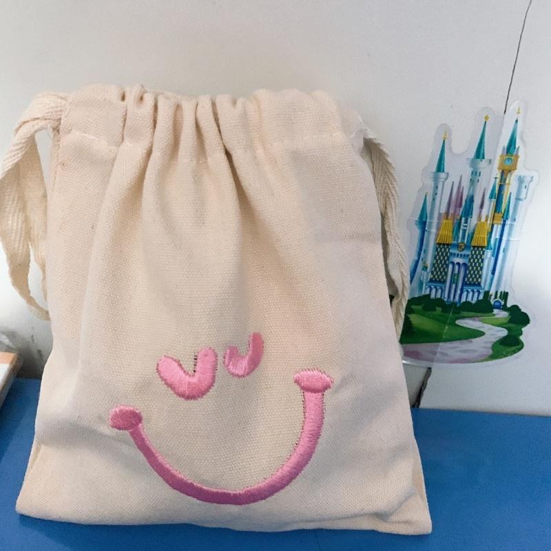 Túi rút vải hình mặt cười đáng yêu tiện lợi Bobia Decor