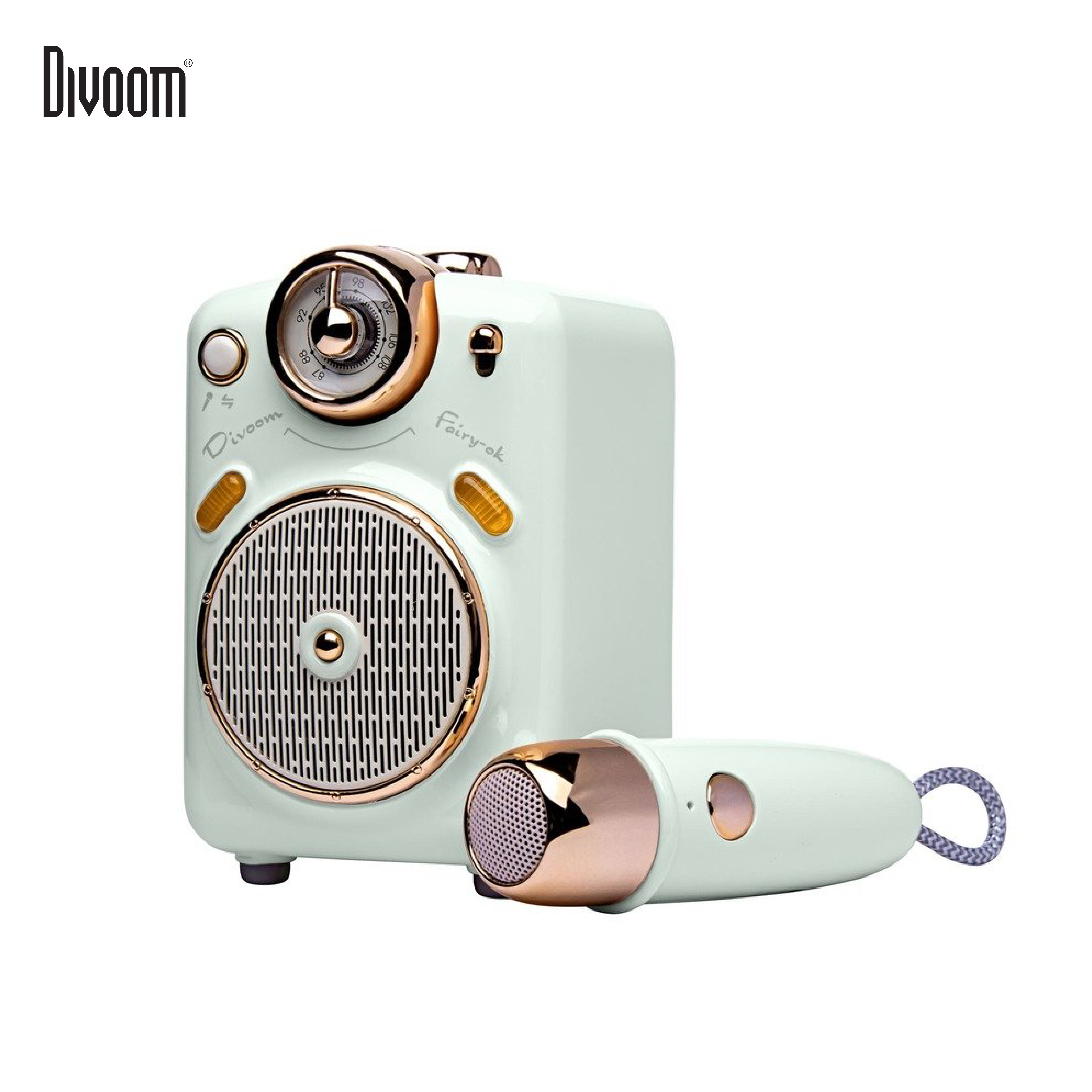 Loa Bluetooth Divoom Fairy-Ok công suất 10W kết hợp micro karaoke đa năng - Hàng chính hãng