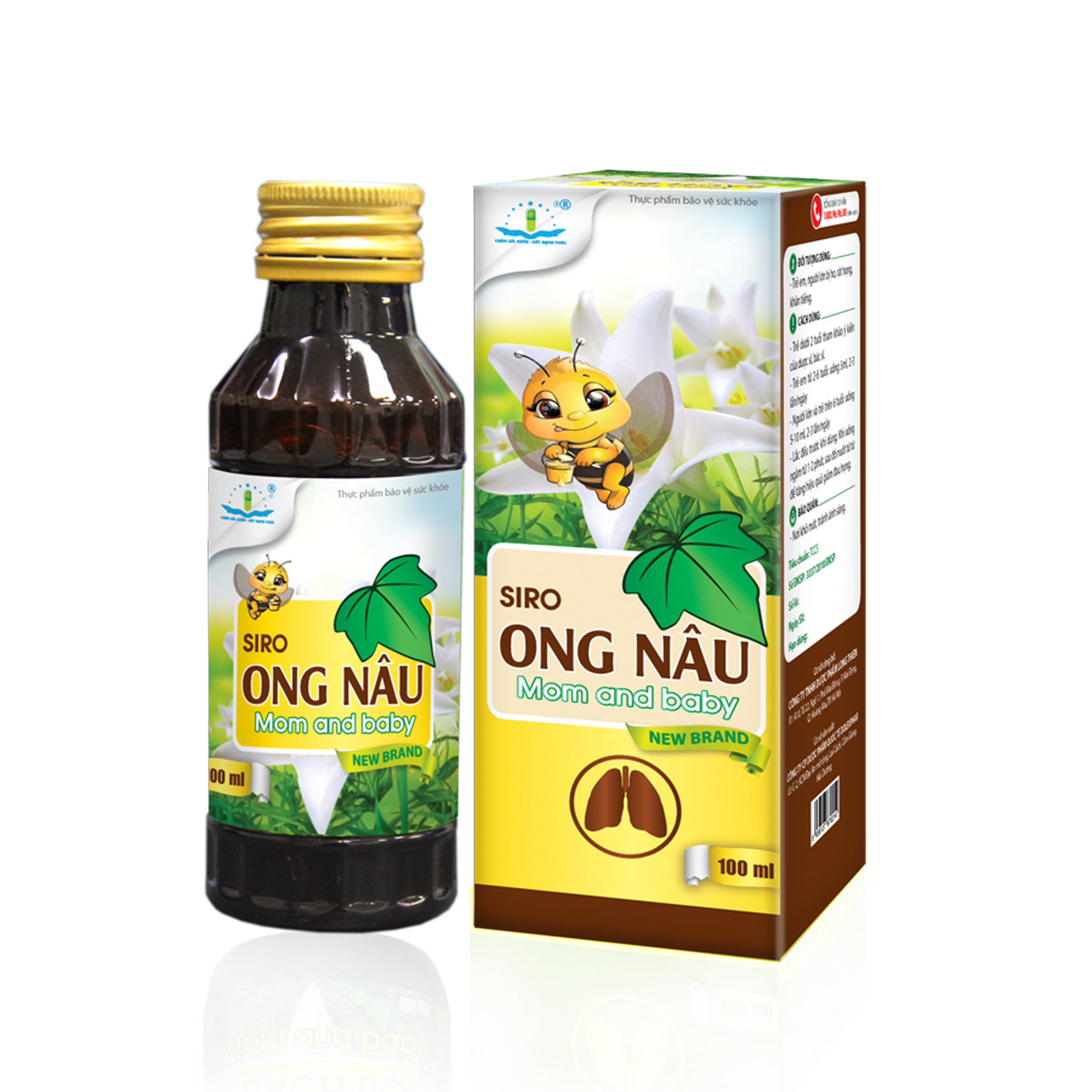 SIRO ONG NÂU MOM AND BABY NEW BRAND Hỗ Trợ Giảm Ho, Đau Họng, Rát Họng, Khản Tiếng, Bổ Phổi, Ích Phế, Long Đàm