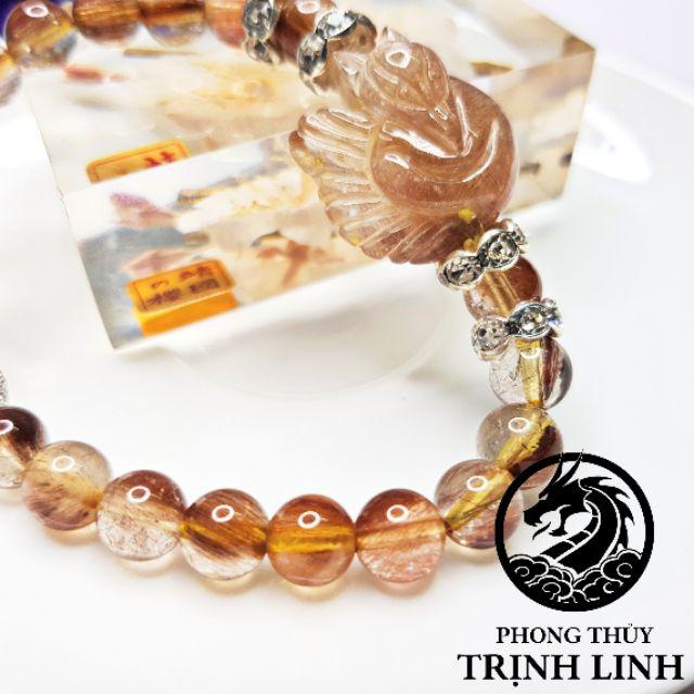 VÒNG TAY HỒ LY NÂU CAM THIẾT KẾ 925