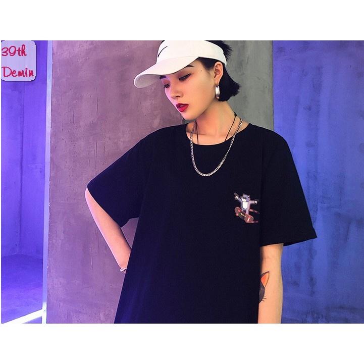 Áo thun tay lỡ HEYBIG COTTON SOCITY MAN dáng unisex NAM NỮ form châu á in Tom phong cách HIP HOP