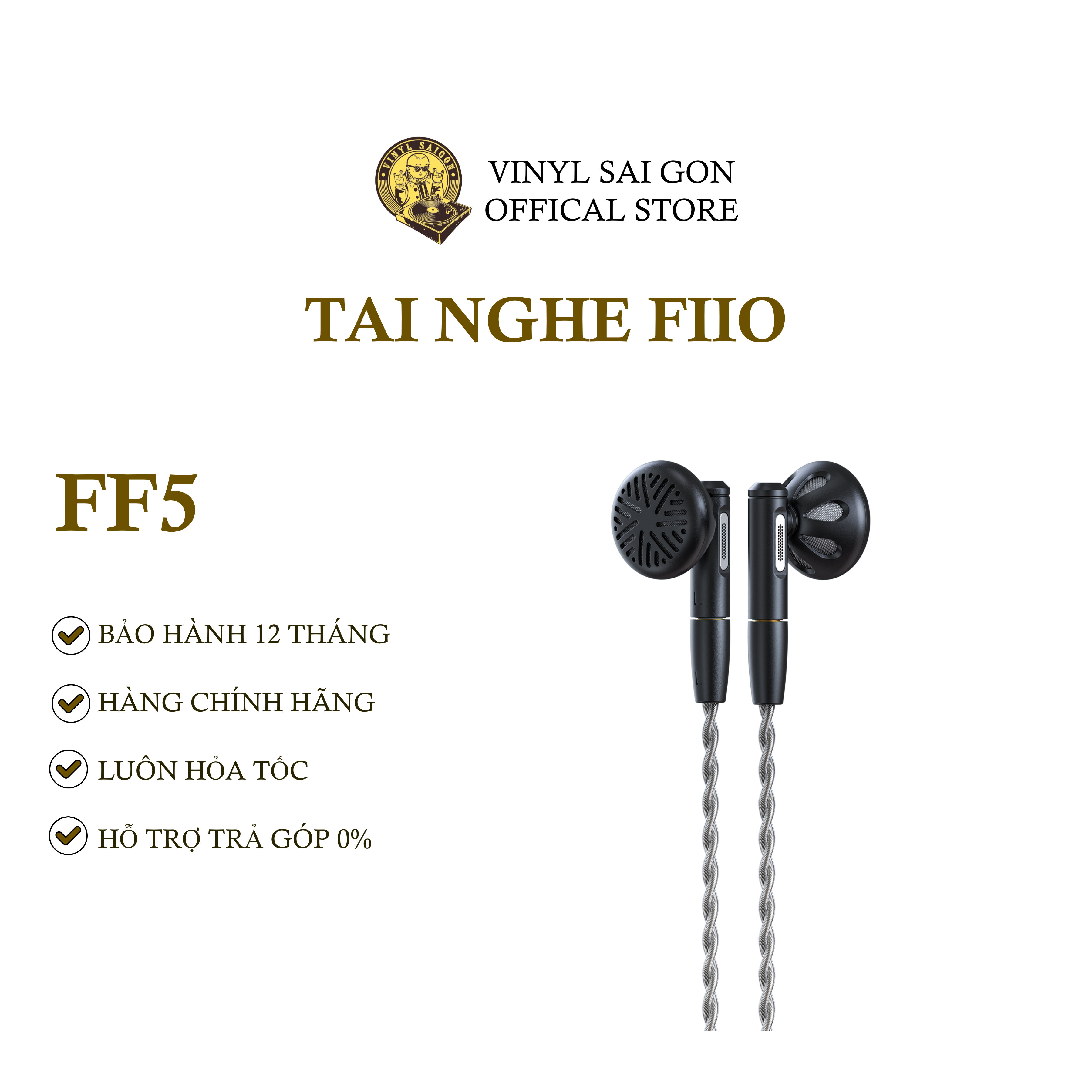 Tai Nghe Nhét Tai Có Dây FiiO FF5 - Hàng Nhập Khẩu