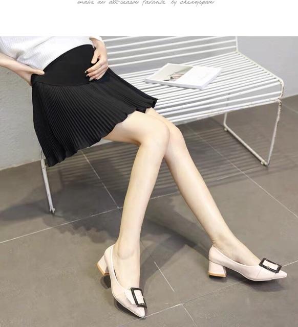 Chân váy ngắn xếp li mùa hè cho bà bầuhàng quảng châuảnh thật.