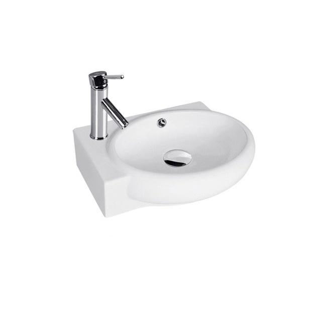 Lavabo góc màu trắng, treo tường nhỏ gọn