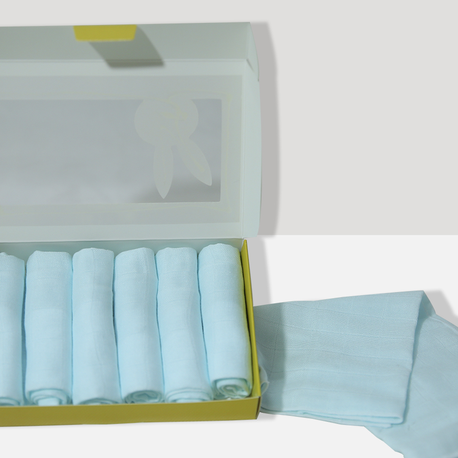 Hộp 6 Khăn sữa sợi tre lụa YORI cho bé sơ sinh