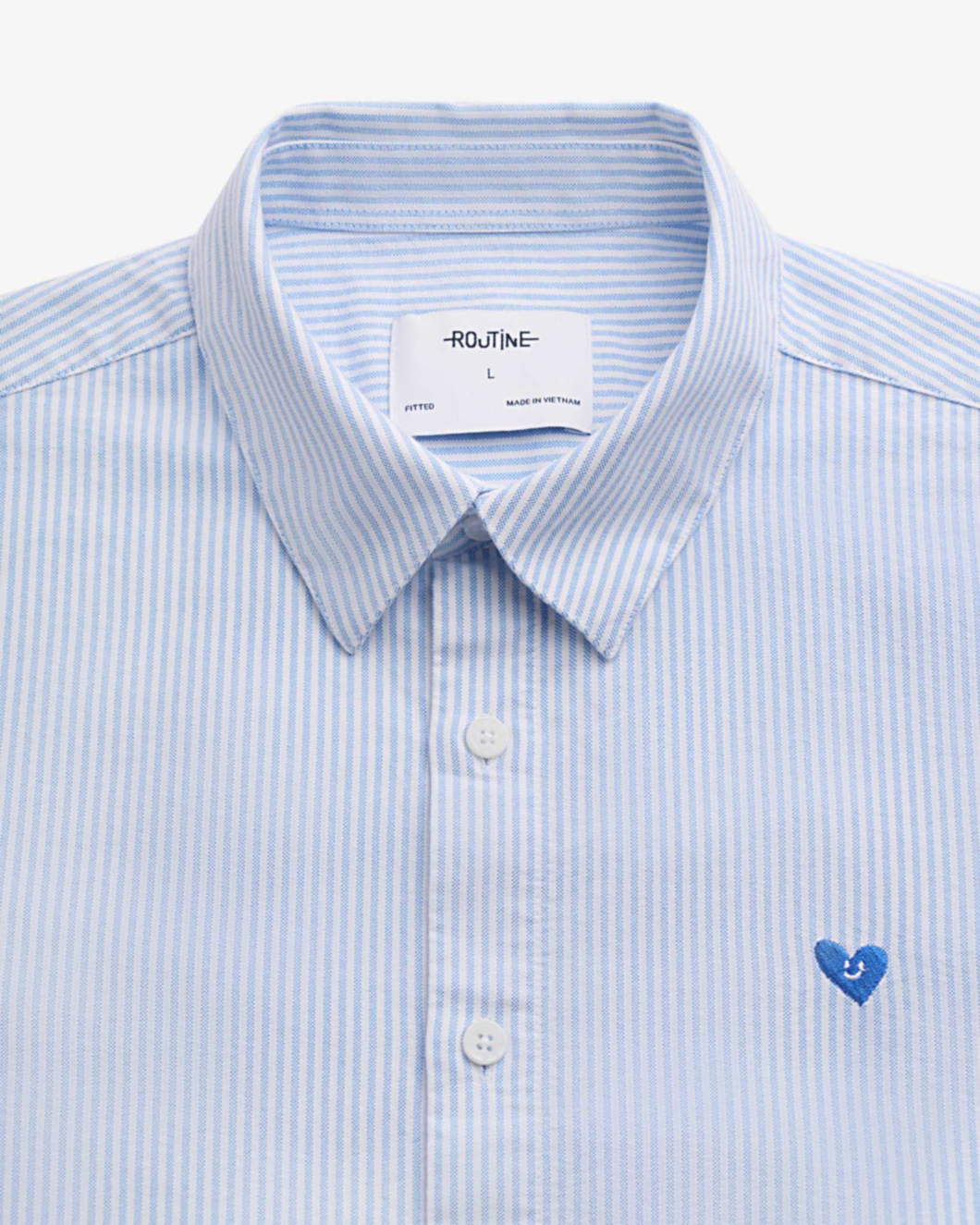 Áo sơ mi sọc ROUTINE có thêu. Fitted - 10S24SHL022 | LASTORE MENSWEAR