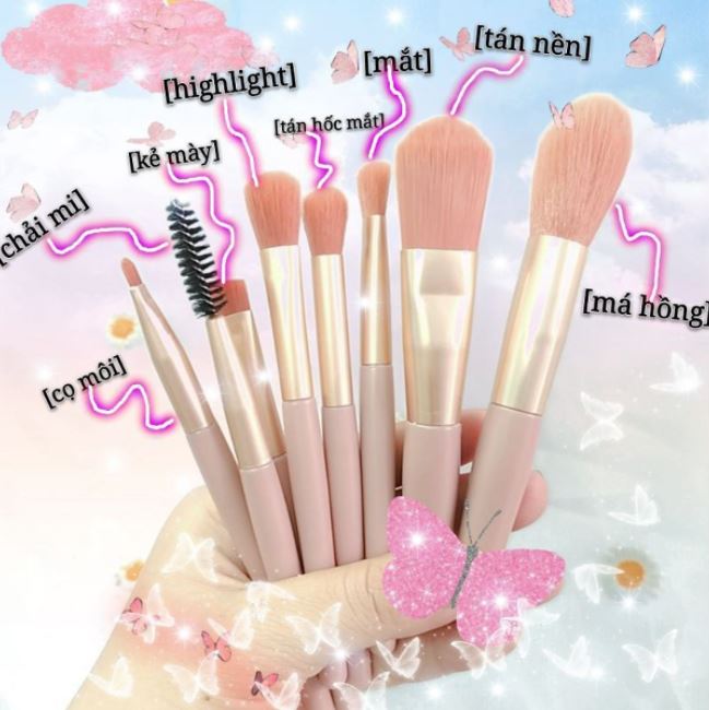 Bộ Cọ Trang Điểm 8 Cây (Giao Màu Ngẫu Nhiên) - Hàng Chính Hãng