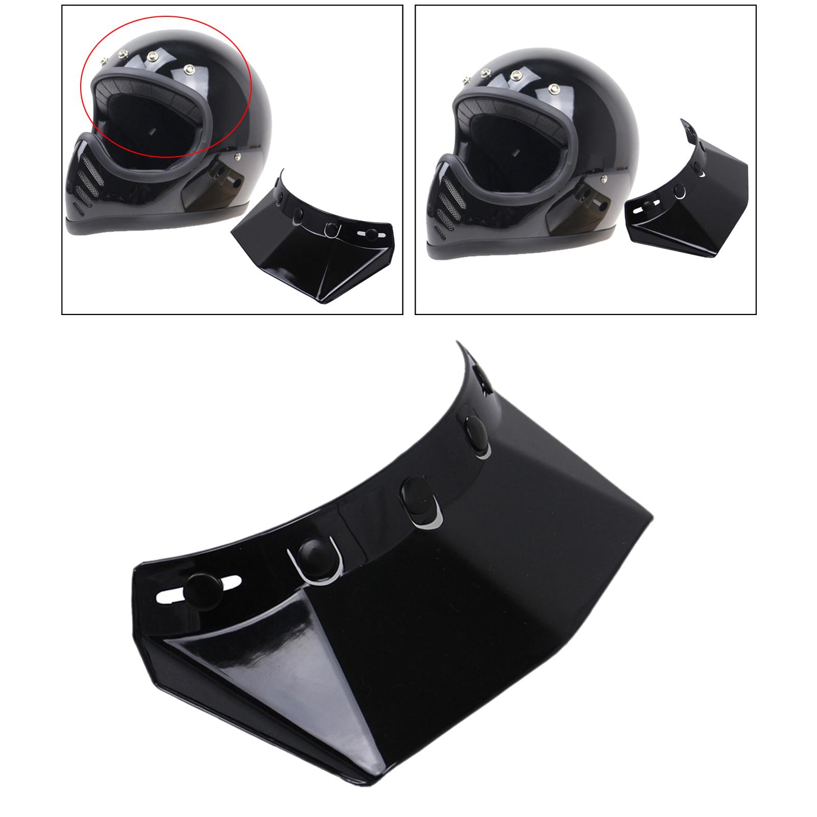 3PCS Retro 5-Snap Bubble Adjustable Visor Peak Replace for Motorcycle Helmet