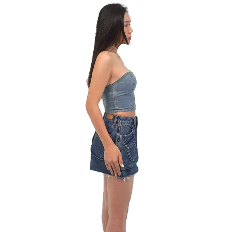 Quần short jean nữ túi hộp siêu bụi - Quần bò nữ túi hộp, ống rộng Phong Cách Đường Phố Gợi Cảm Cho Nữ | Samma Jeans - Quần Short