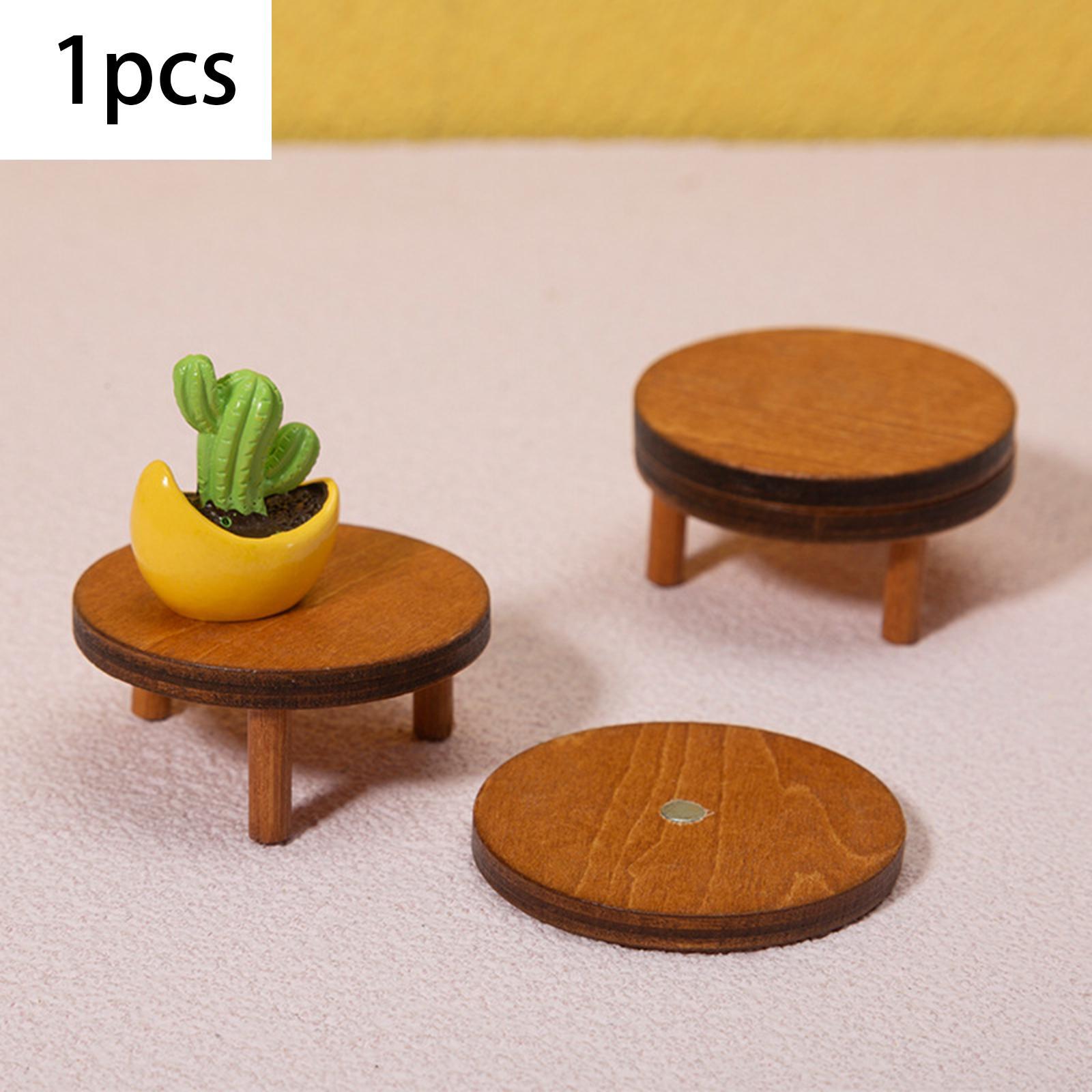 1/12 Mini Wooden Desk Rack Wooden Ornaments for Dollhouse Play Role Toys