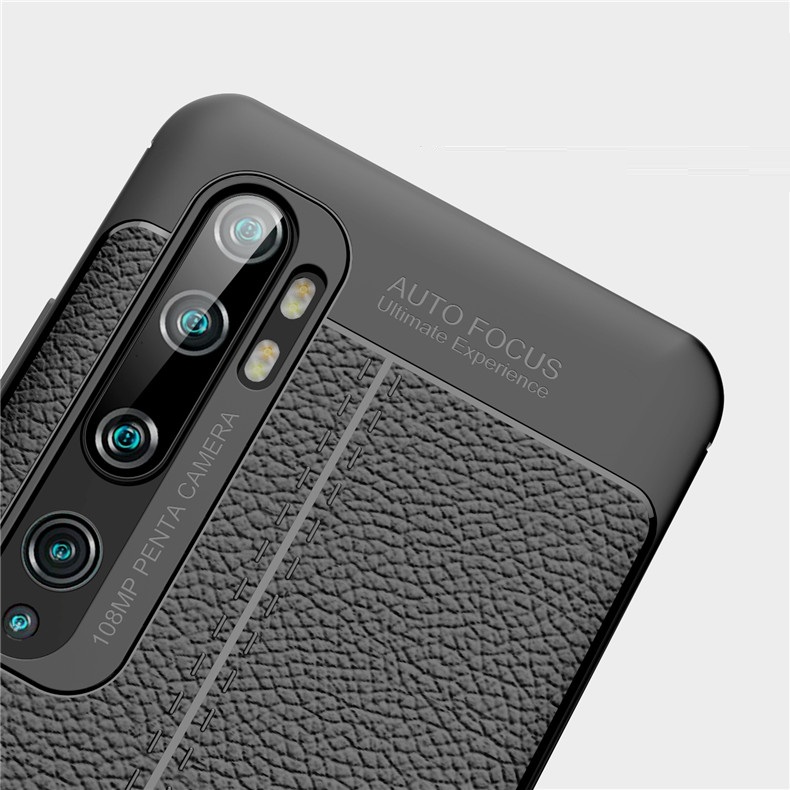 Ốp lưng silicon dẻo giả da Auto Focus cao cấp dành cho Xiaomi Mi Note 10 - Hàng chính hãng