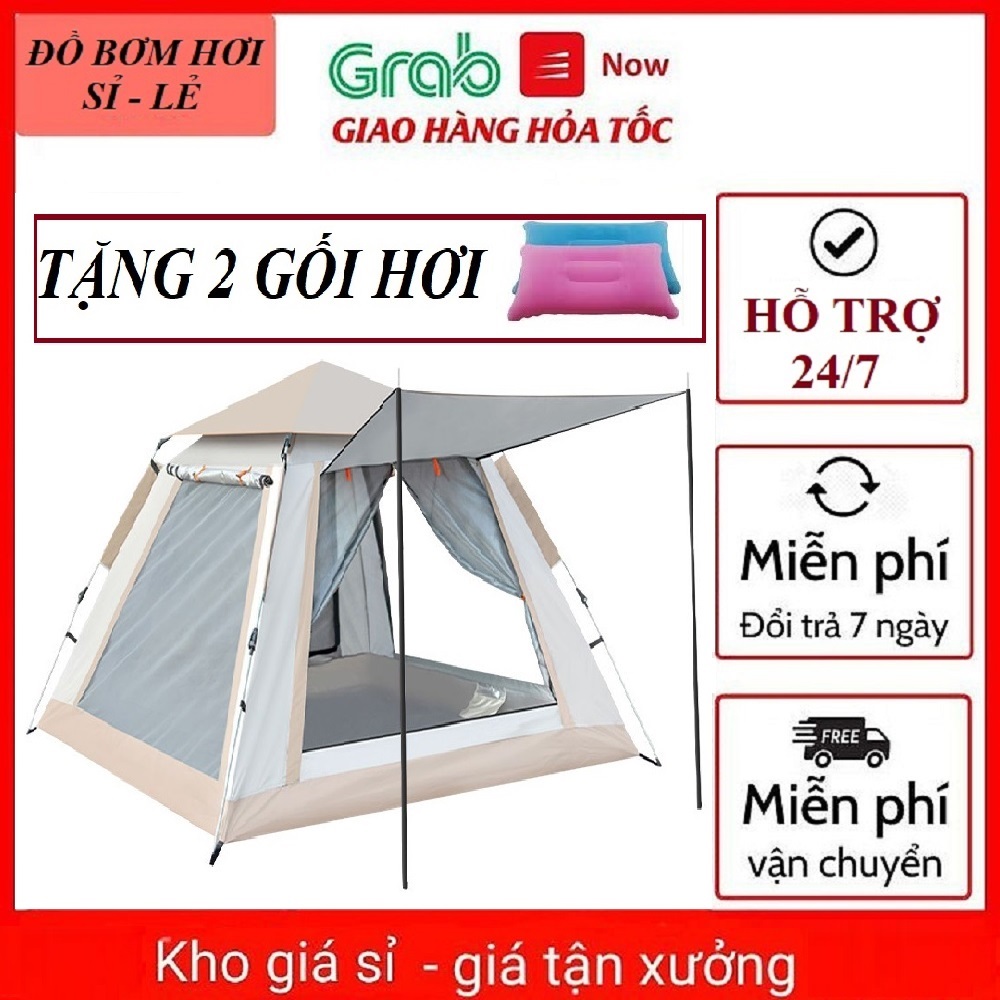 Lều Cắm Trại Du Lịch Dã Ngoại, Lều Phượt Tự Bung 4 đến 6 người Chống Thấm Nước Chống Muỗi Gấp Gọn Tiện Lợi