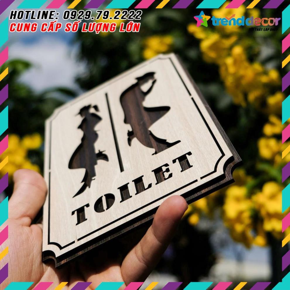 Bảng gỗ Restroom sử dụng cho toilet nam nữ