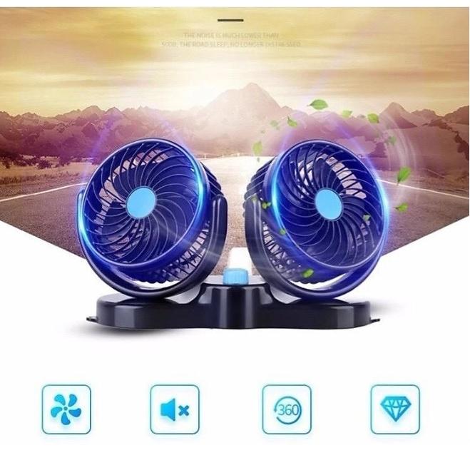 Quạt Đôi Cho Ô Tô Xe Hơi 2in1