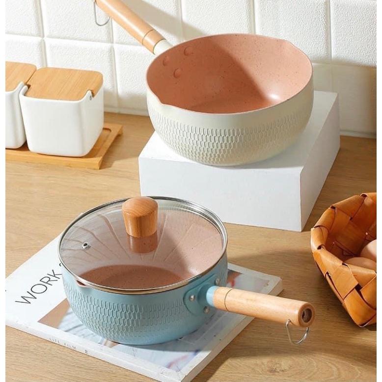 Chảo vân đá chống dính Ceramic sâu lòng 18Cm