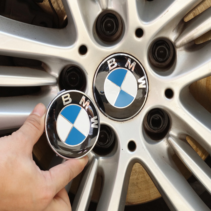 Logo chụp mâm, ốp lazang bánh xe ô tô BMW đường kính 60mm