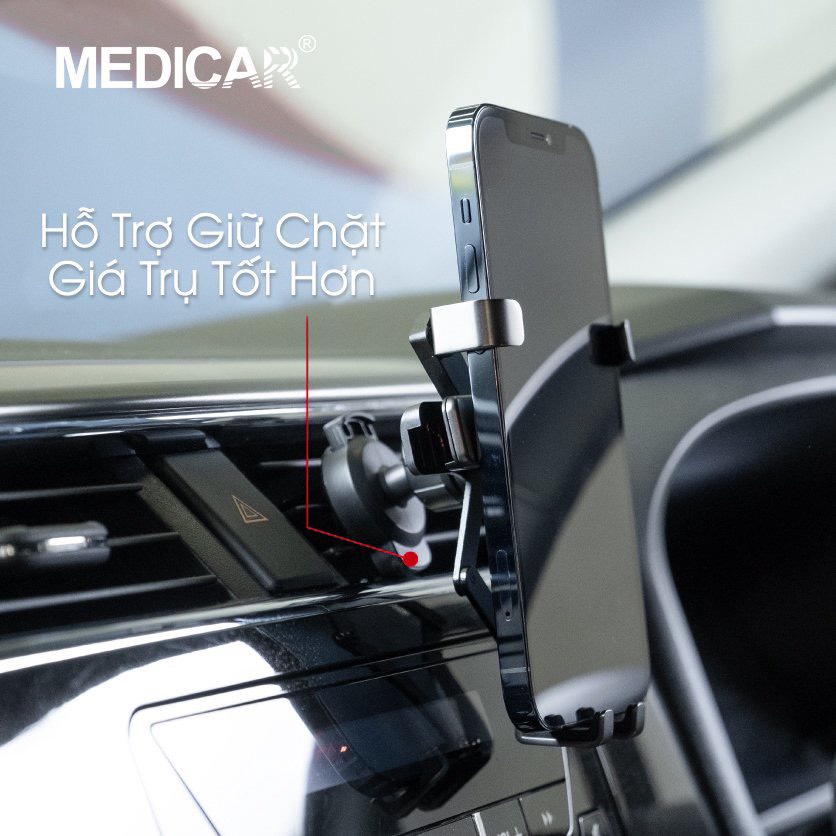 Giá đỡ điện thoại trên ô tô thế hệ mới Medicar - cứng cáp, chống rung, xoay 180 độ