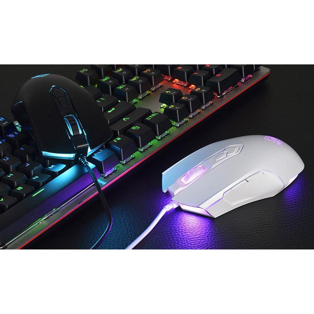 LED Lights Gaming Mouse Optical USB Wired  for PC Simple Black