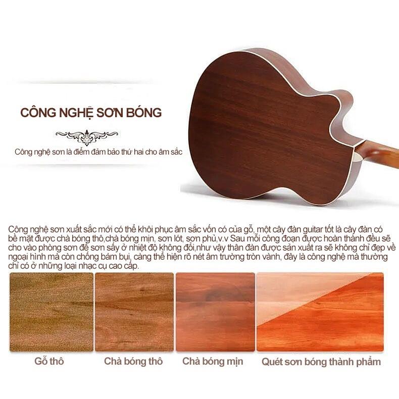 Đàn guitar acoustic dành cho người mới tập chơi， Khẩu âm thanh tự nhiên và chân thật, có độ bền cao, dễ dàng sử dụng cho