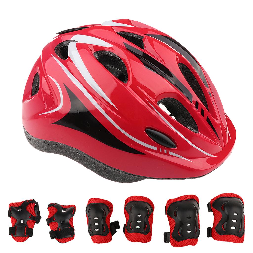 7 Pieces Kid Child Roller Skating Cycling Skateboarding Helmet Knee Wrist Elbow Pad Protector Set