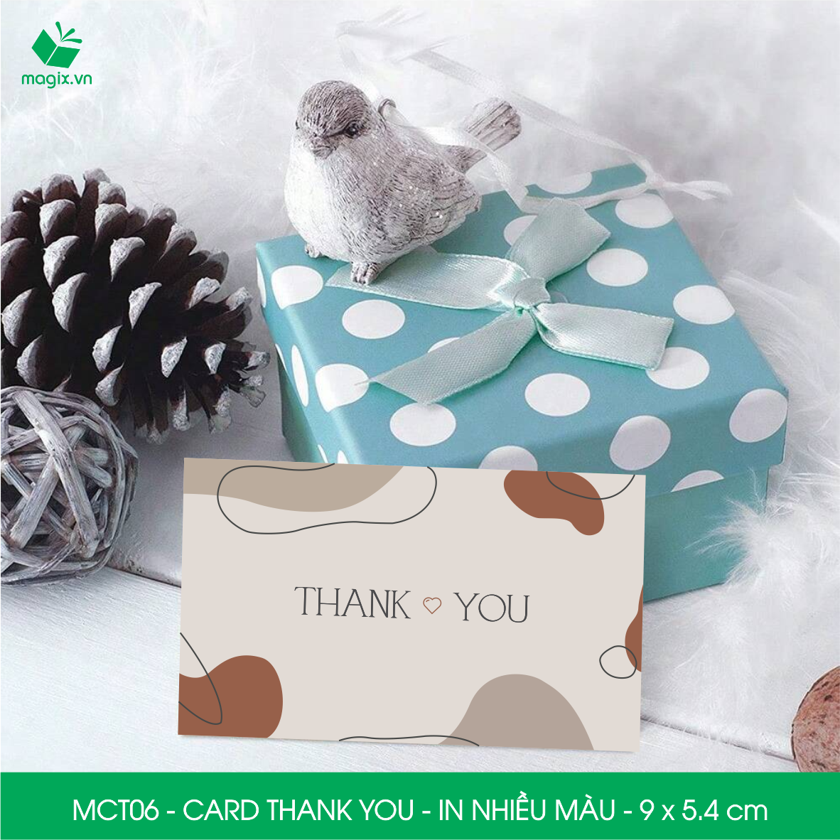 MCT06 - 9x5.4 cm - 50 Card Thank you, Thiệp cảm ơn khách hàng, card cám ơn cứng cáp sang trọng