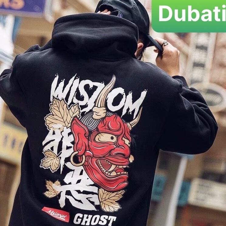 ÁO NỈ IN HÌNH MẶT QUỶ ĐỎ ĐẦU SỪNG SIÊU NÉT, ÁO HOODIE NAM NỮ FROM RỘNG CHẤT MỊN- DUBATI FASHION