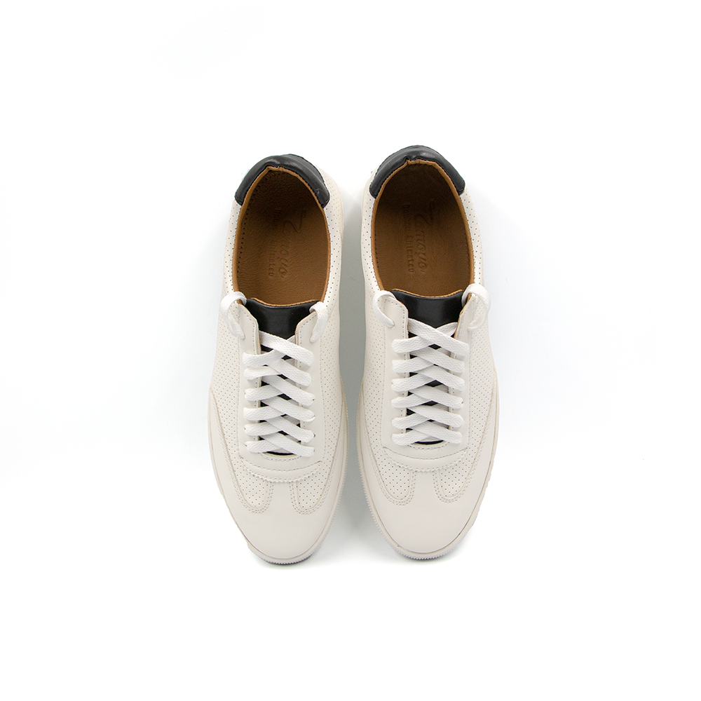 Giày Sneaker Tomoyo  Nam Cột Dây Màu Trắng Lót Da Cừu Siêu Êm TMN21507